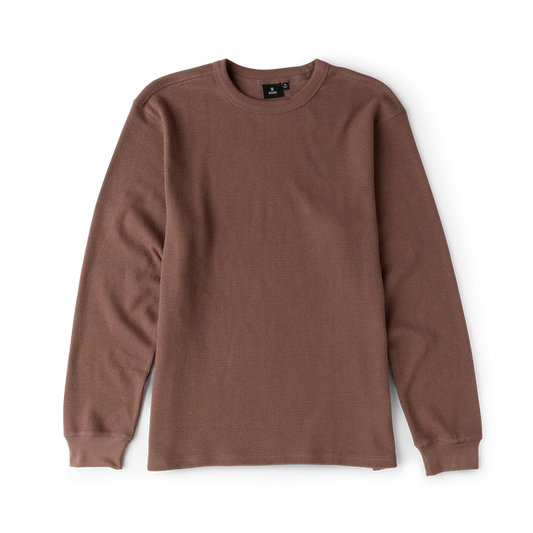Well Worn Thermal Long Sleeve Tee in Faded Brown