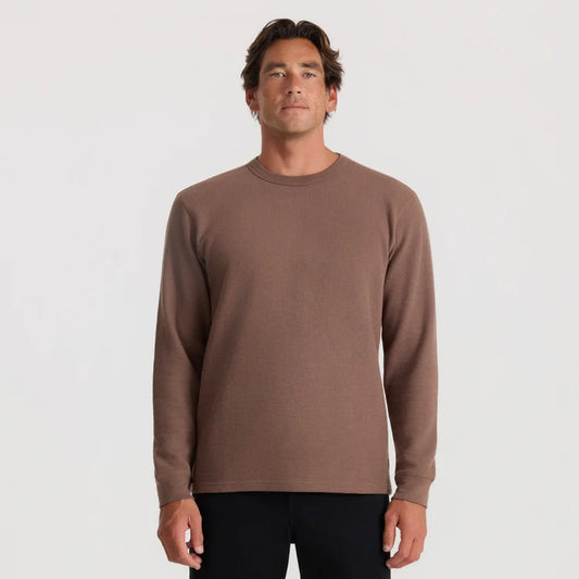 Well Worn Thermal Long Sleeve Tee in Faded Brown