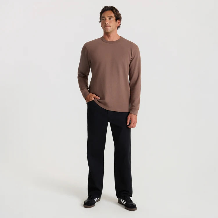 Well Worn Thermal Long Sleeve Tee in Faded Brown