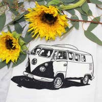 Retro Bus Flour Sack Tea Towel