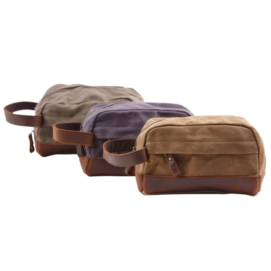 Waxed Canvas and Leather Dopp Kit