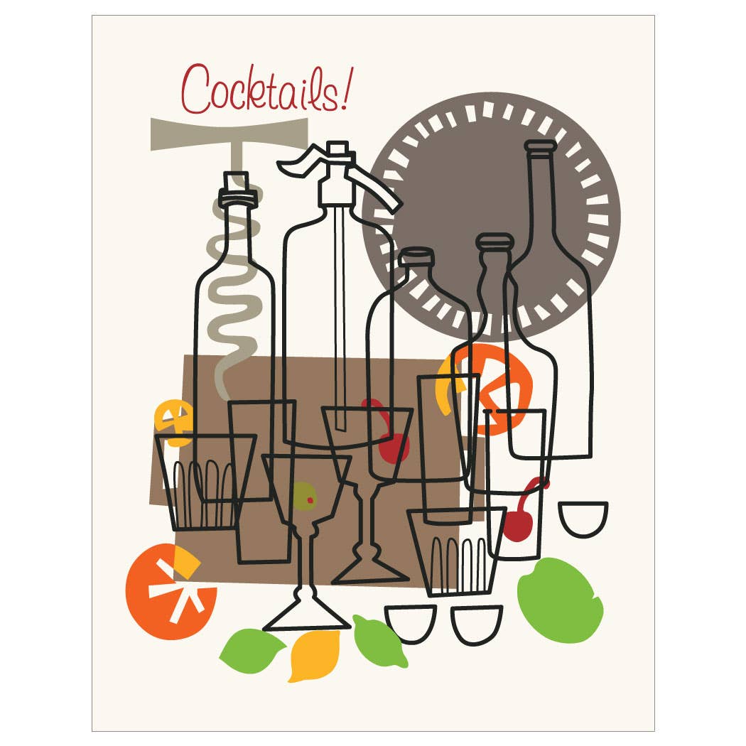 2.5'' x 3.5'' Cocktails Bottles Lemons & Limes Magnet