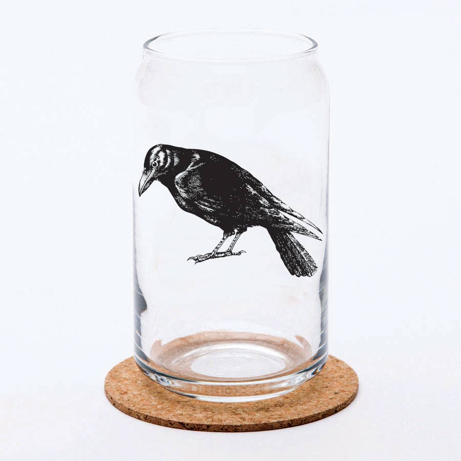 Crow Beer Can Glass