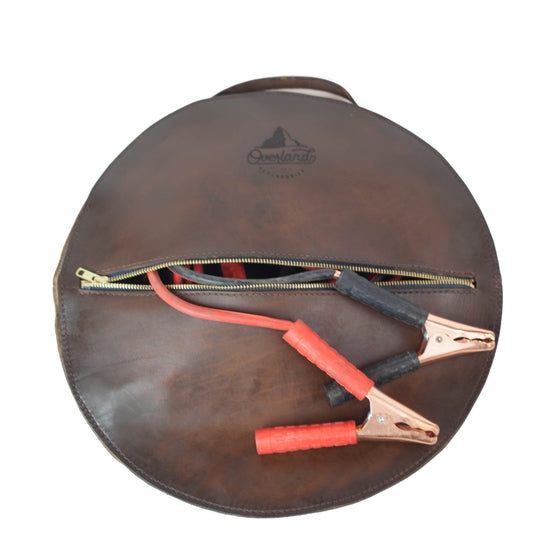 Leather Jumper Cable Bag - Cables Included