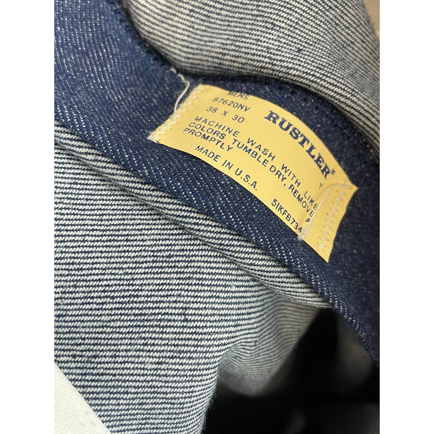 Vintage NOS 1980s Deadstock Rustler Jeans NWT Dark Heavyweight 38x30 TJD107