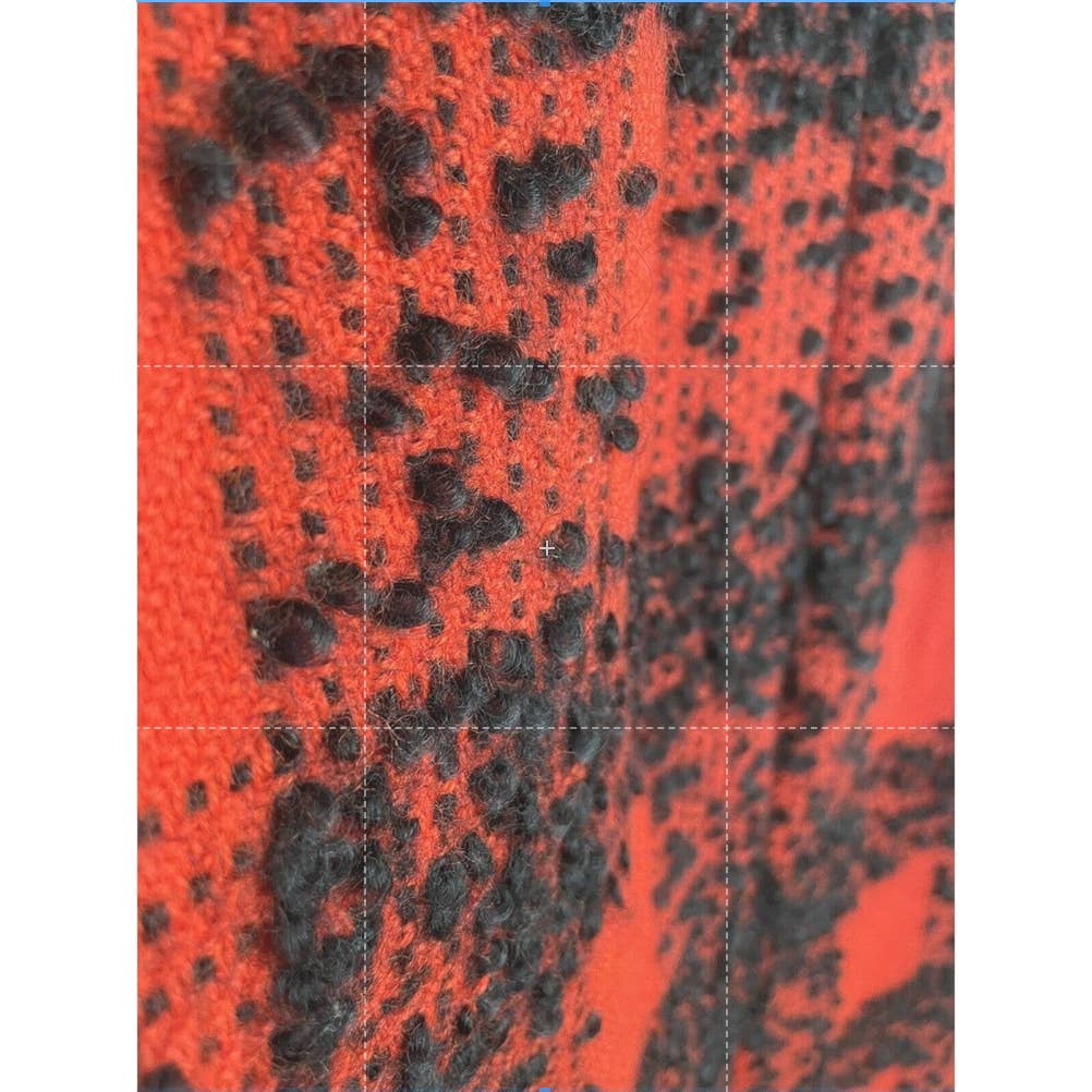 Vintage Handmade 1960s Wool Skirt Red Black Buffalo Check Textured Maxi Pencil
