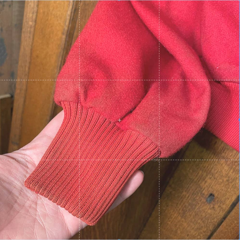 Vtg Saddlesmith Outfitters Wool Raglan Sleeve Jacket Red Black Pattern XL