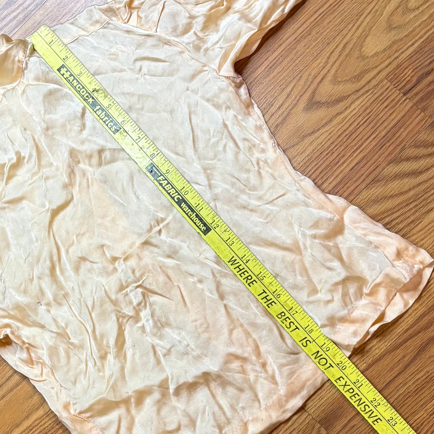 Vintage 1930s Silk Satin Blouse XS S Puff Sleeve Bow Neck Pearl Buttons Coquette