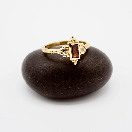Brass Royal Garnet Ring