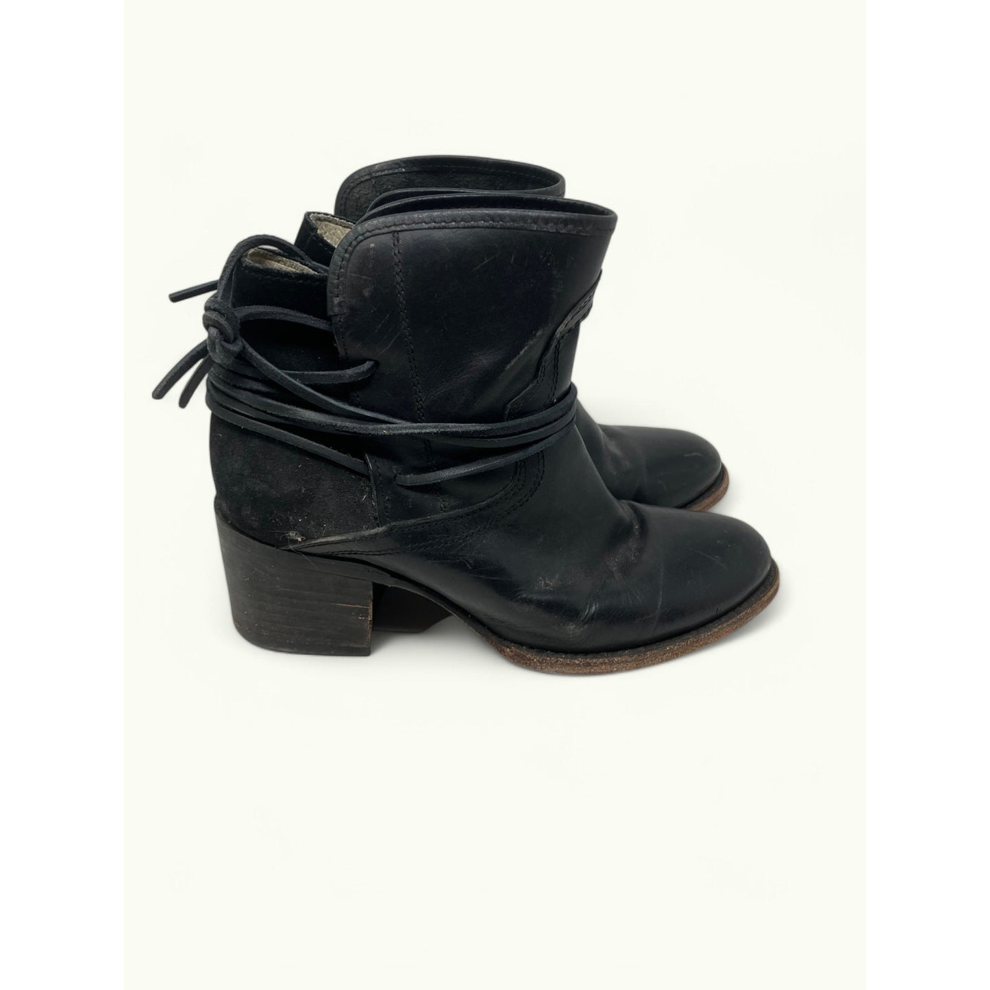 Freebird by Steven Casey Ankle Bootie Black Leather Women's Size 8