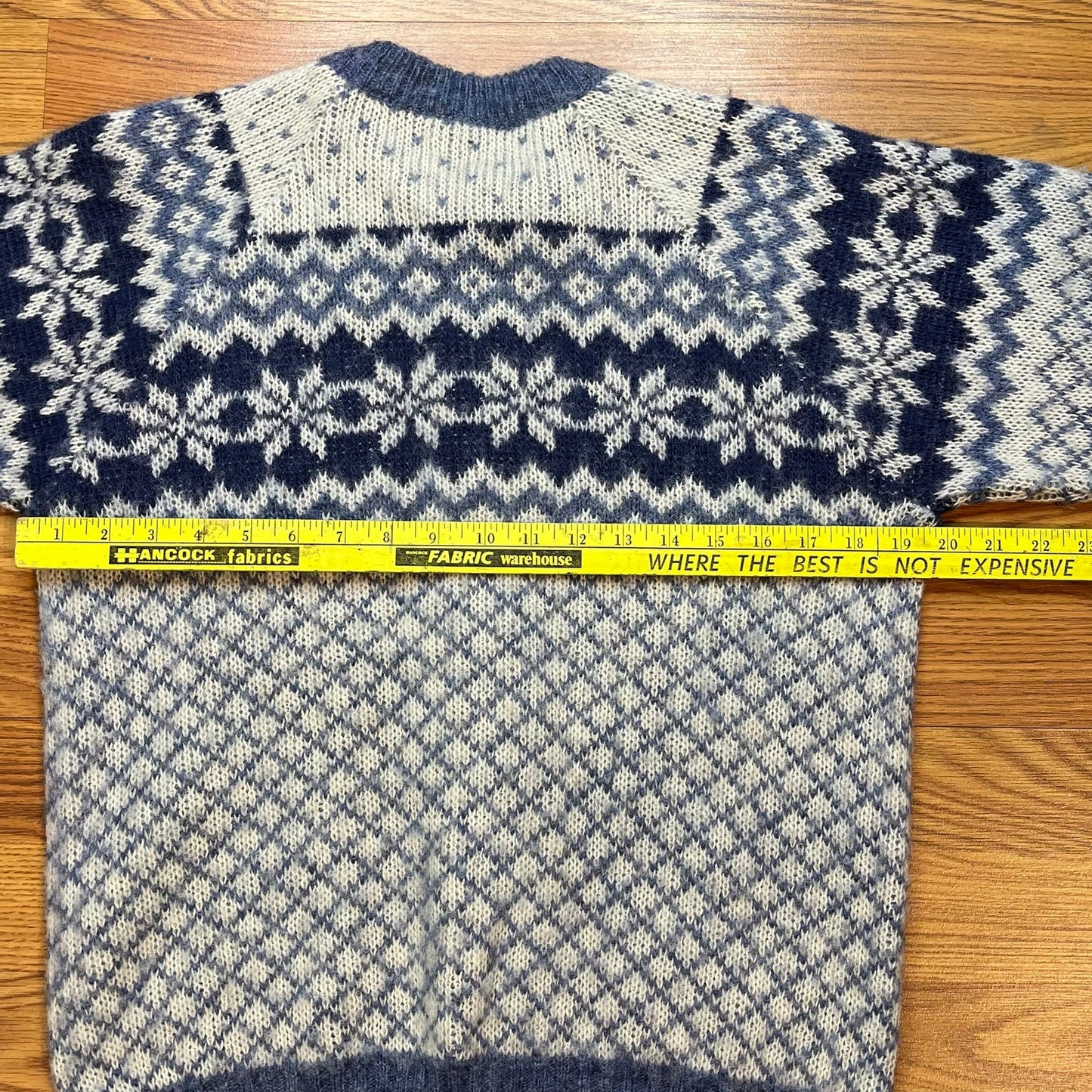 Vtg Norlaender Norway New Wool Nordic Fair Isle Snowflake Cardigan Sweater Mens M