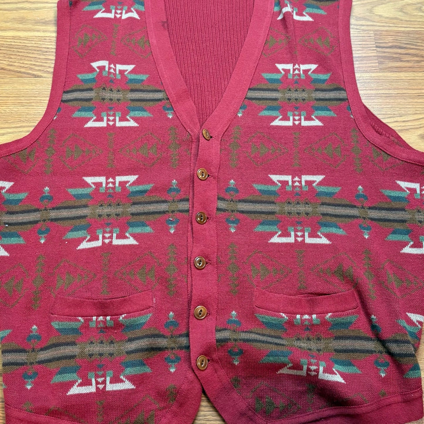 Vtg 1990s Polo Ralph Lauren Southwestern Sweater Vest Mens Large Cotton Knit