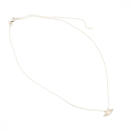 Sterling Silver Moonstone Bar Necklace 