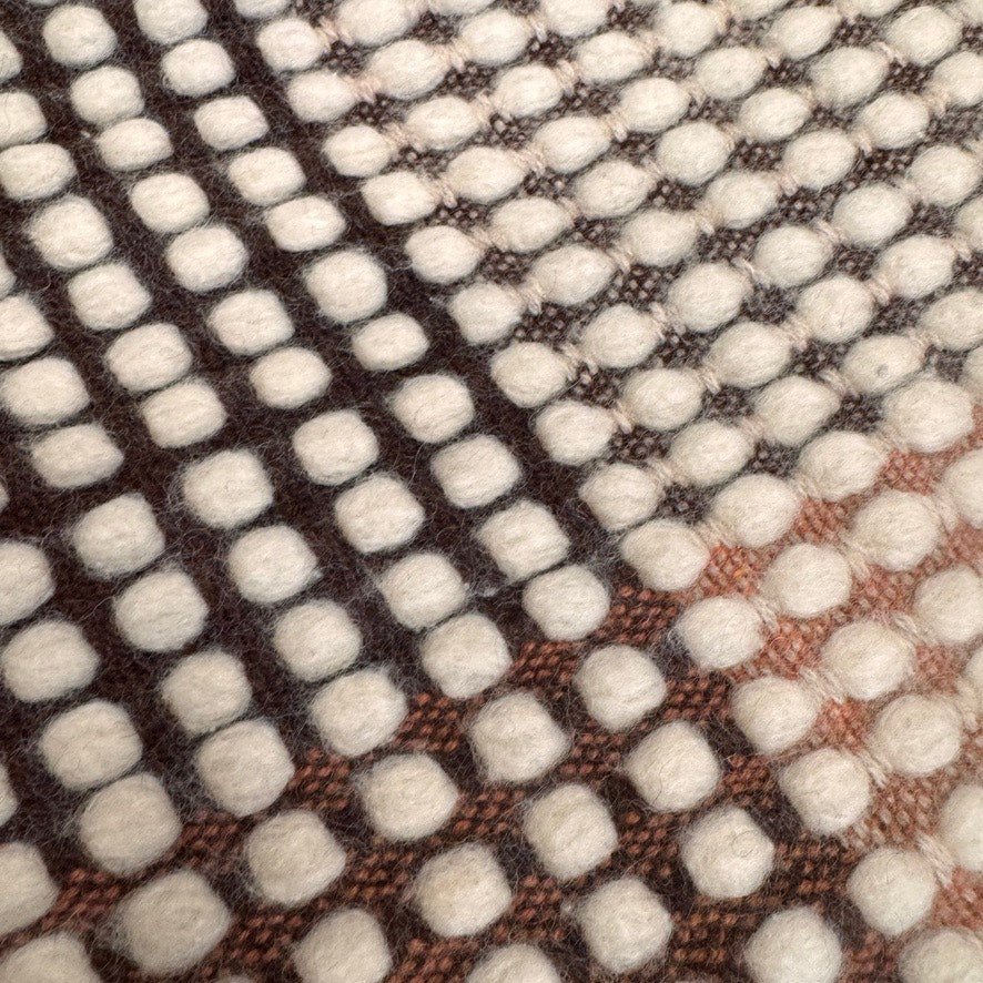 Vintage Wool Woven Fringed Blanket Throw Sized Neutral 56"x56" Textured