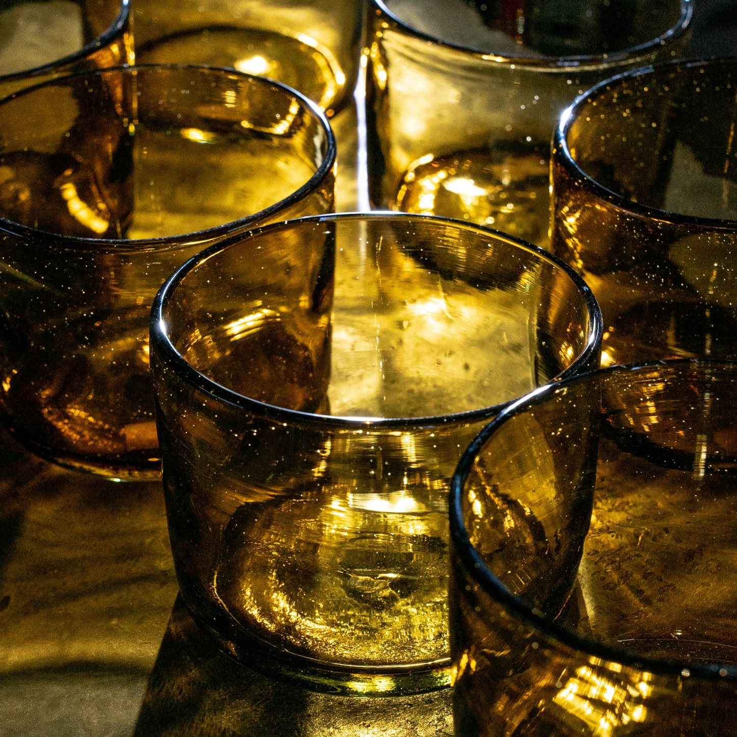 Pure Beeswax Jar Candle in Blown Glass Holder