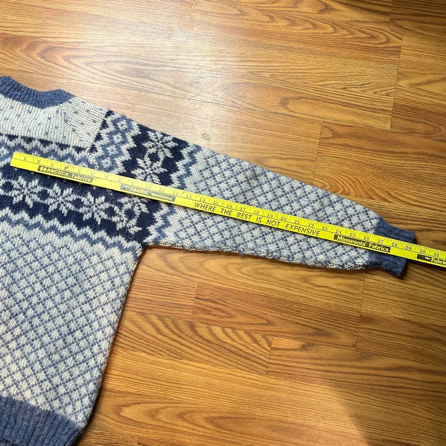 Vtg Norlaender Norway New Wool Nordic Fair Isle Snowflake Cardigan Sweater Mens M