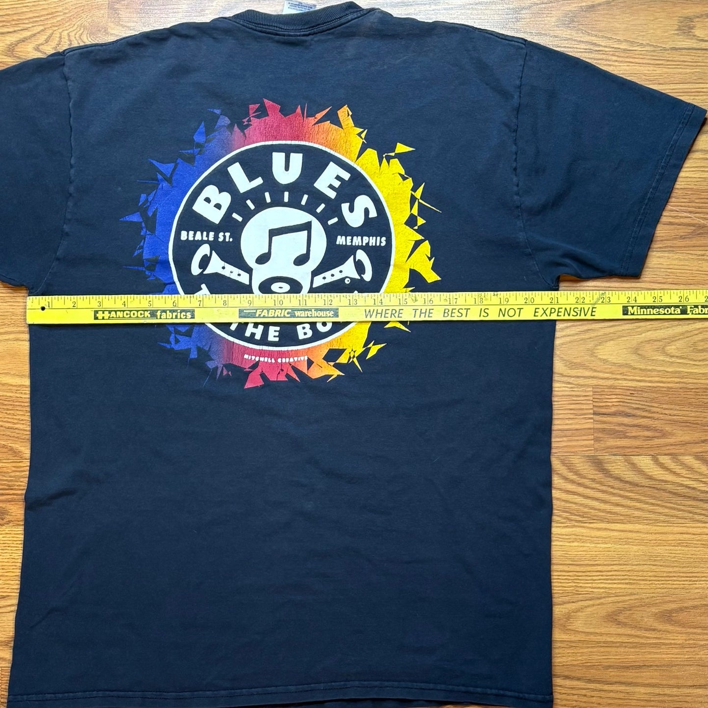 Blues To The Bone Memphis Beale St Graphic T Shirt Mens Large Double Sided Music Tee