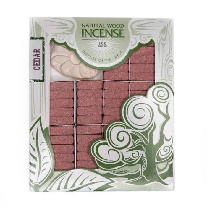 100 Count Natural Wood Incense Bricks w/Holder - MST GoodsIncienso