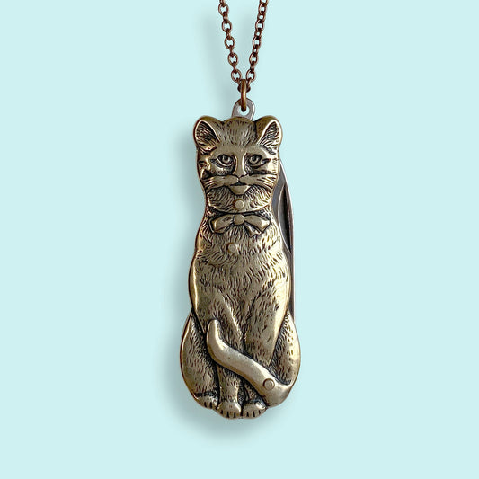 Cat Knife Necklace 28"