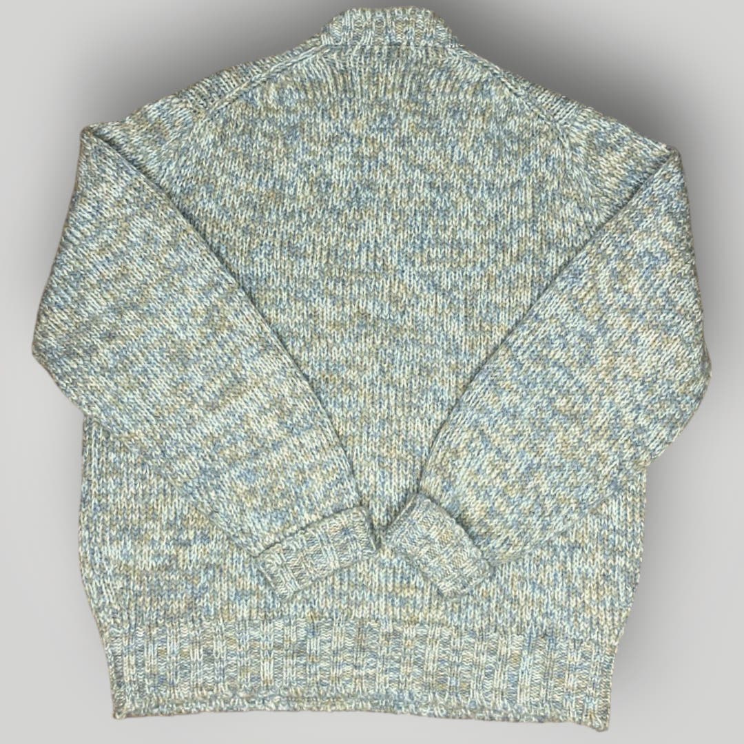 Vintage Sweater Alan Paine Marled Neutral Wool Crewneck Sweater Made in England