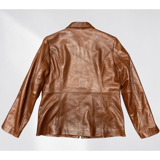 Isabella Bird Leather Jacket Brown Women's Small Anthropologie Brown Excellent