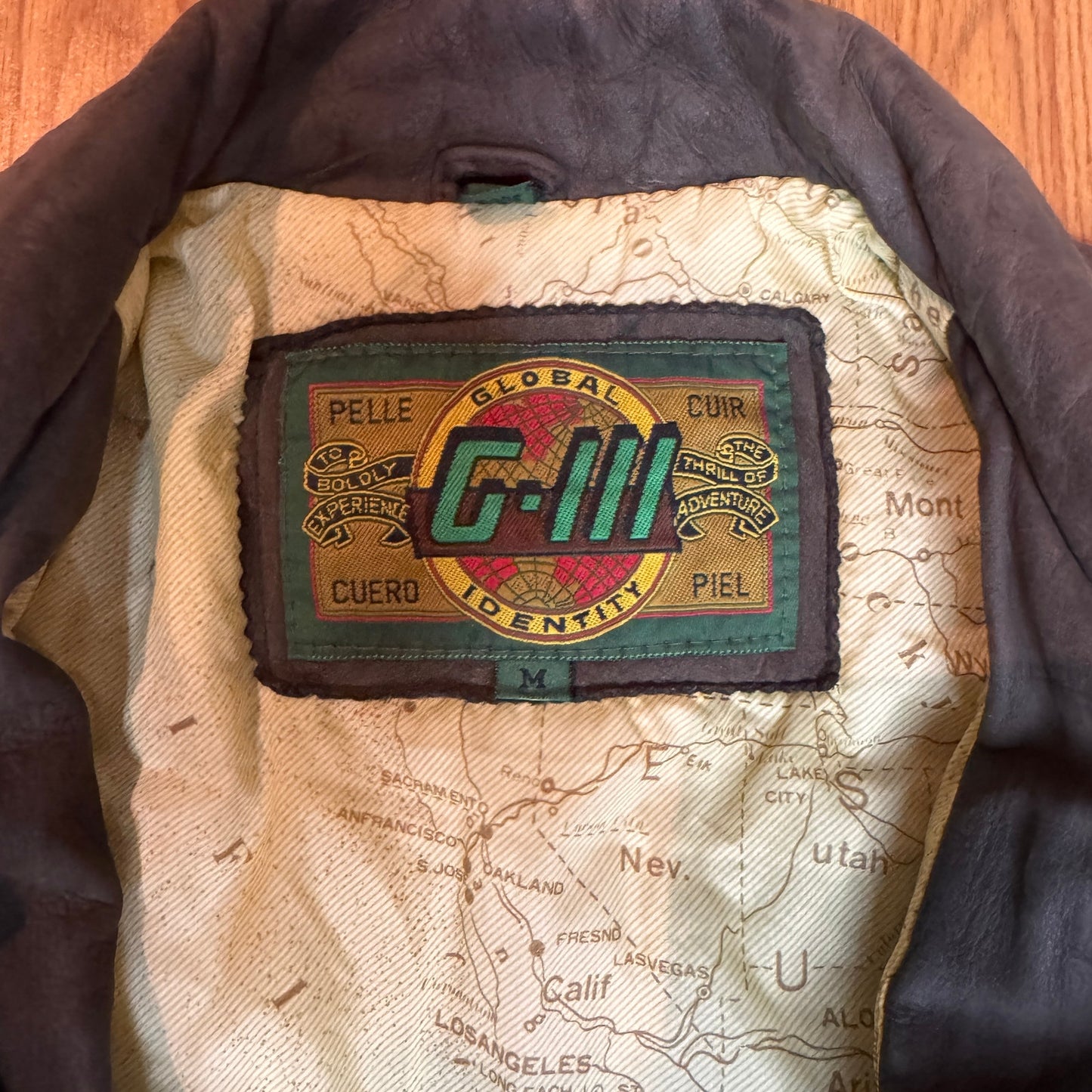 Vintage 1980s GIII Leather Bomber Flight Jacket A2 Nubuck Men's Large Brown