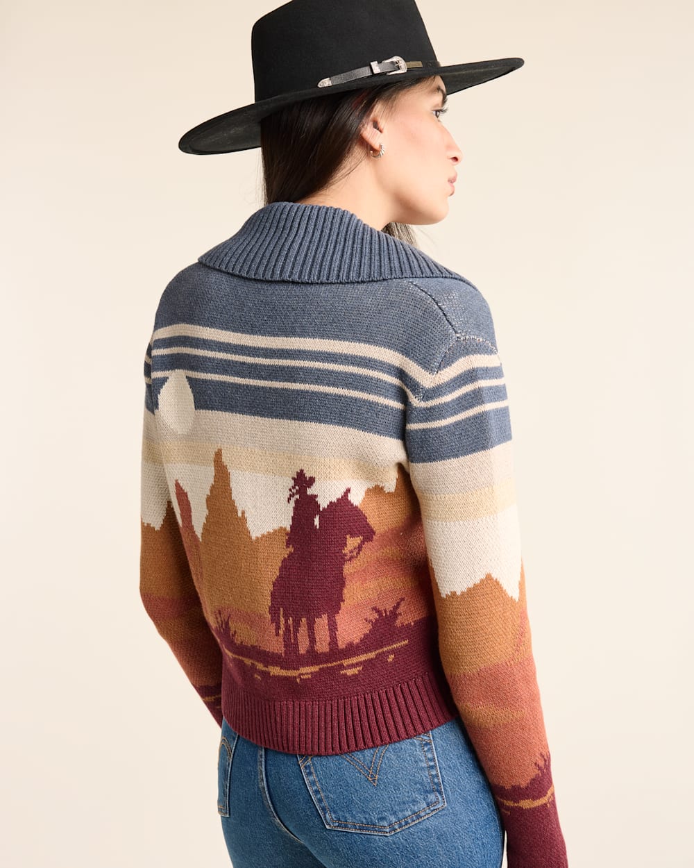 Western Scenic Cotton Cardigan