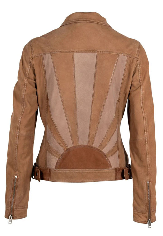Sunny Cognac Leather Jacket Nubuck