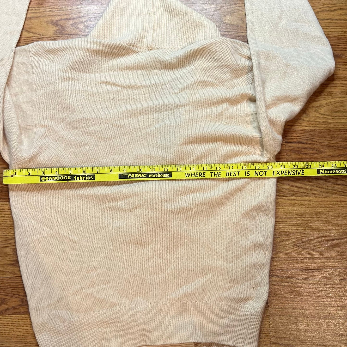 Vintage Mark Cross 100% Pure Cashmere Cardigan Sweater Ivory Double Breasted XL