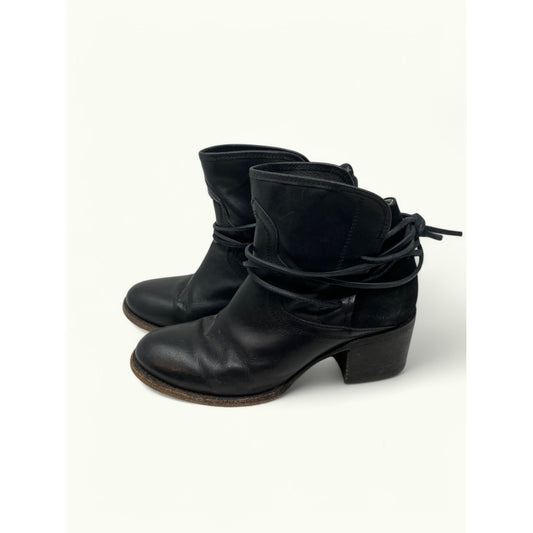 Freebird by Steven Casey Ankle Bootie Black Leather Women's Size 8