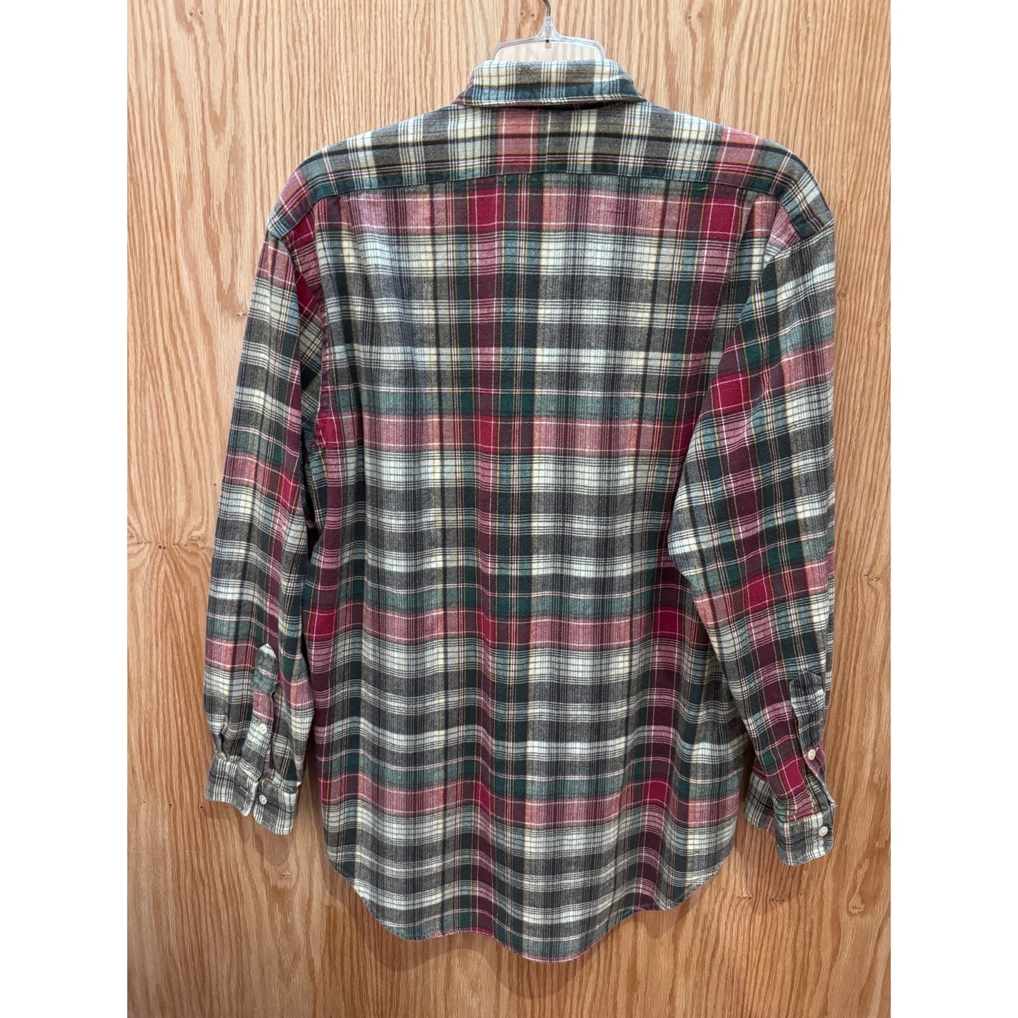 Vintage 1990s Polo Ralph Lauren Flannel Cotton Soft M Green Red Plaid Men's