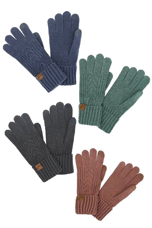 C.C Cable Knit Winter Gloves