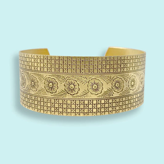 Gold Garden Party Cuff Bracelet 24kt gold plated
