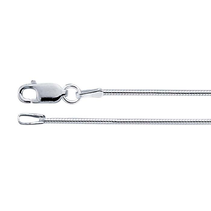 18" Sterling Silver 1.2mm Round Seamed Snake Chain - MST Goodsrio grande