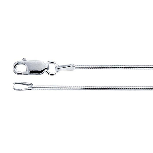 18" Sterling Silver 1.2mm Round Seamed Snake Chain - MST Goodsrio grande