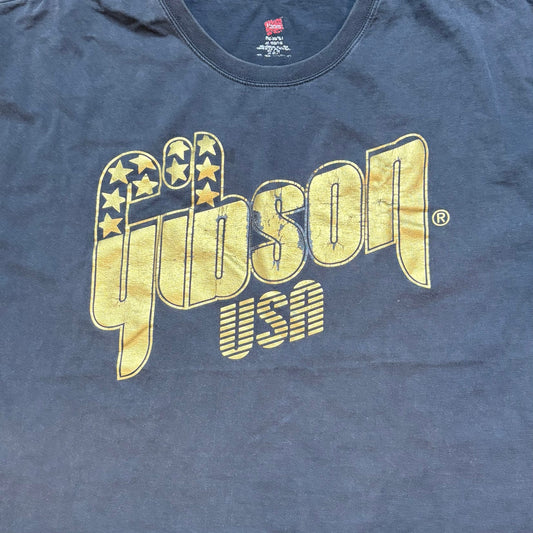 Gibson USA Graphic T Shirt Mens XL Black Guitar Music Rock Logo Tee
