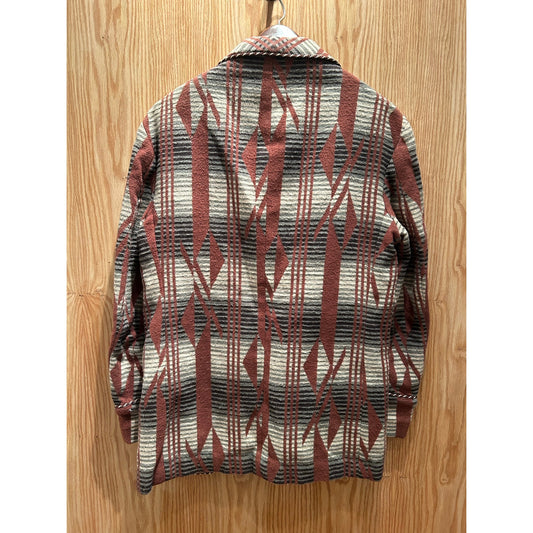 Vintage 1990s RRL by RALPH LAUREN L Brown Grey Navajo Cotton Sport Smoking Coat