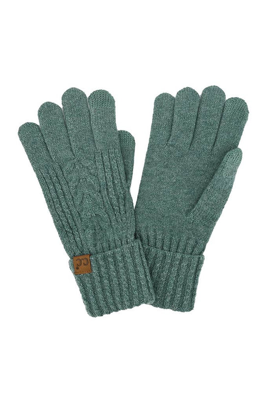 C.C Cable Knit Winter Gloves