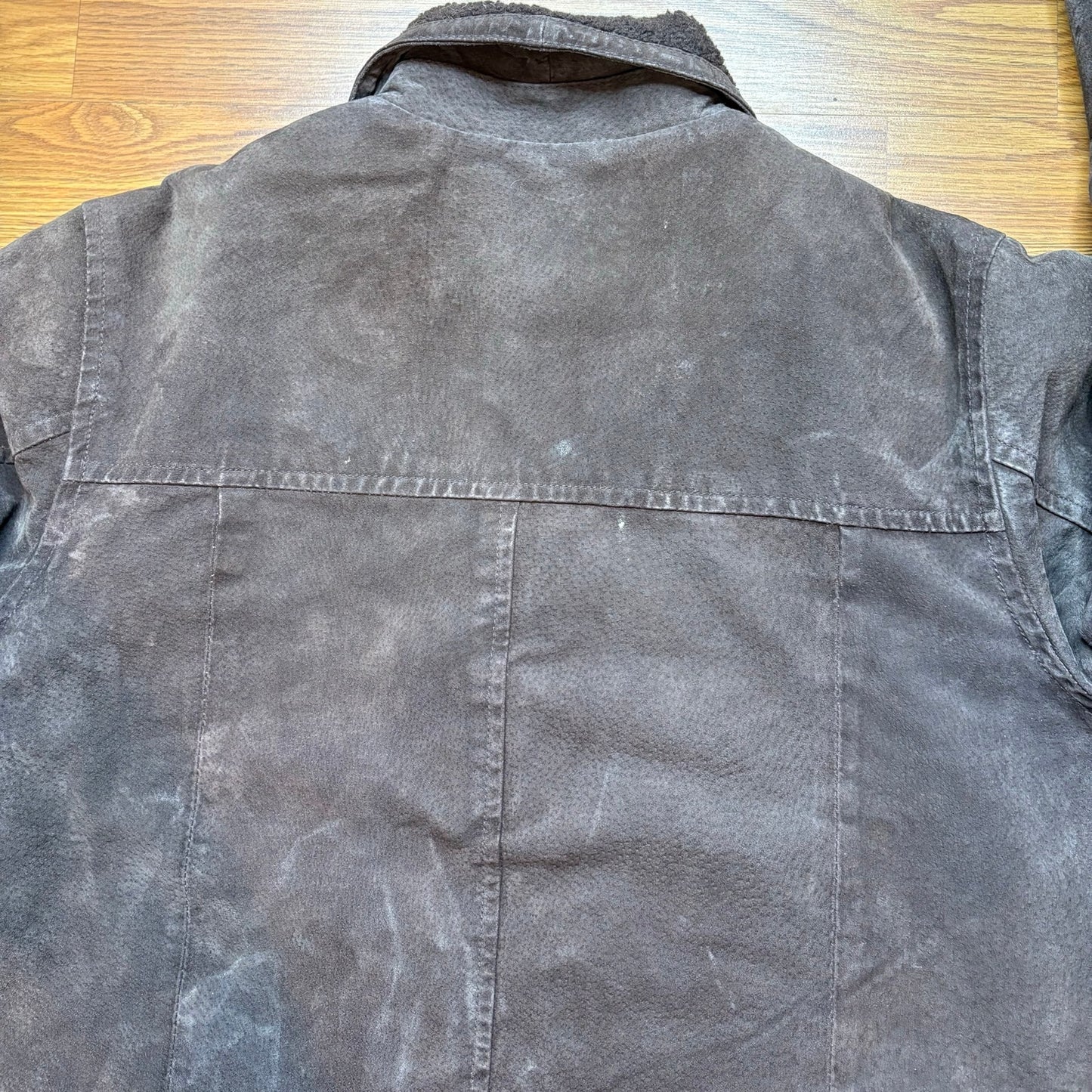 Vintage D'Carlo Suede Leather Jacket Sherpa Lined Brown Men's Large