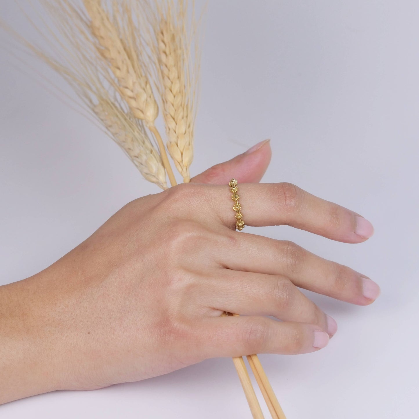 Brass Flower Band Ring - BR183