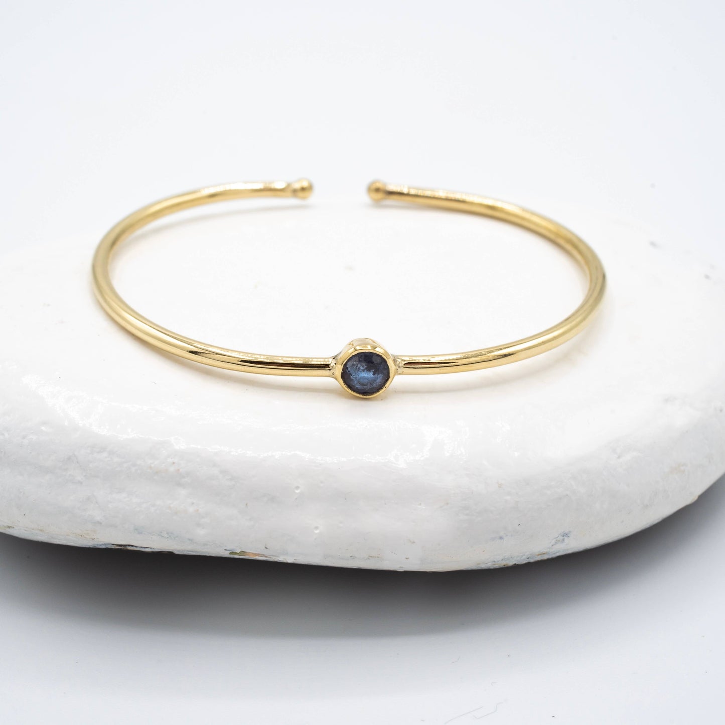 Brass Dainty Kyanite Cuff
