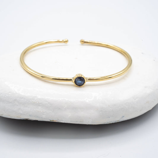 Brass Dainty Kyanite Cuff