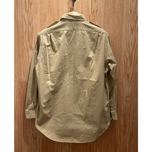 Vintage Khaki Polo Ralph Lauren Safari Shirt 100% Cotton Men's Large