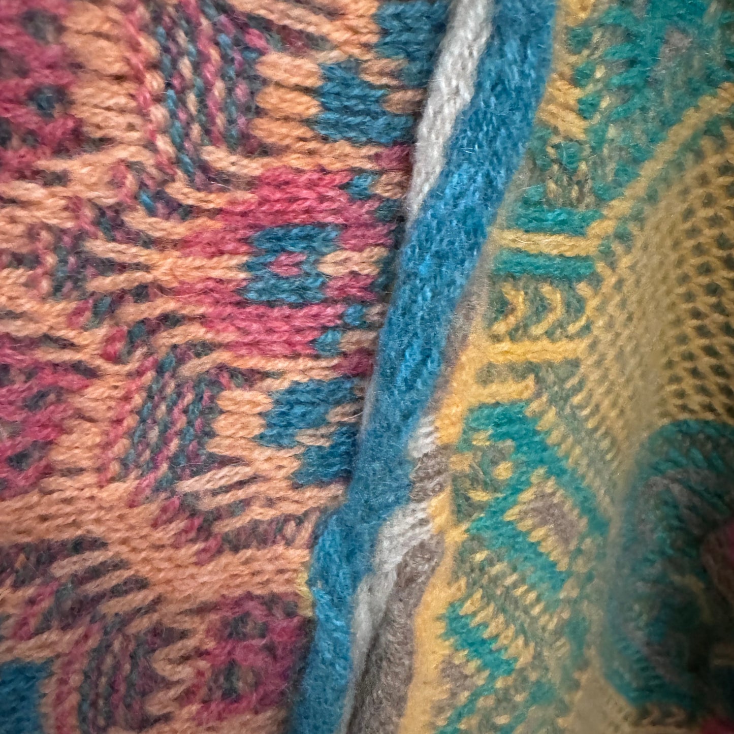 Vintage Coogi Cardigan Sweater 100% Cashmere 1990s Pastel Button Soft M