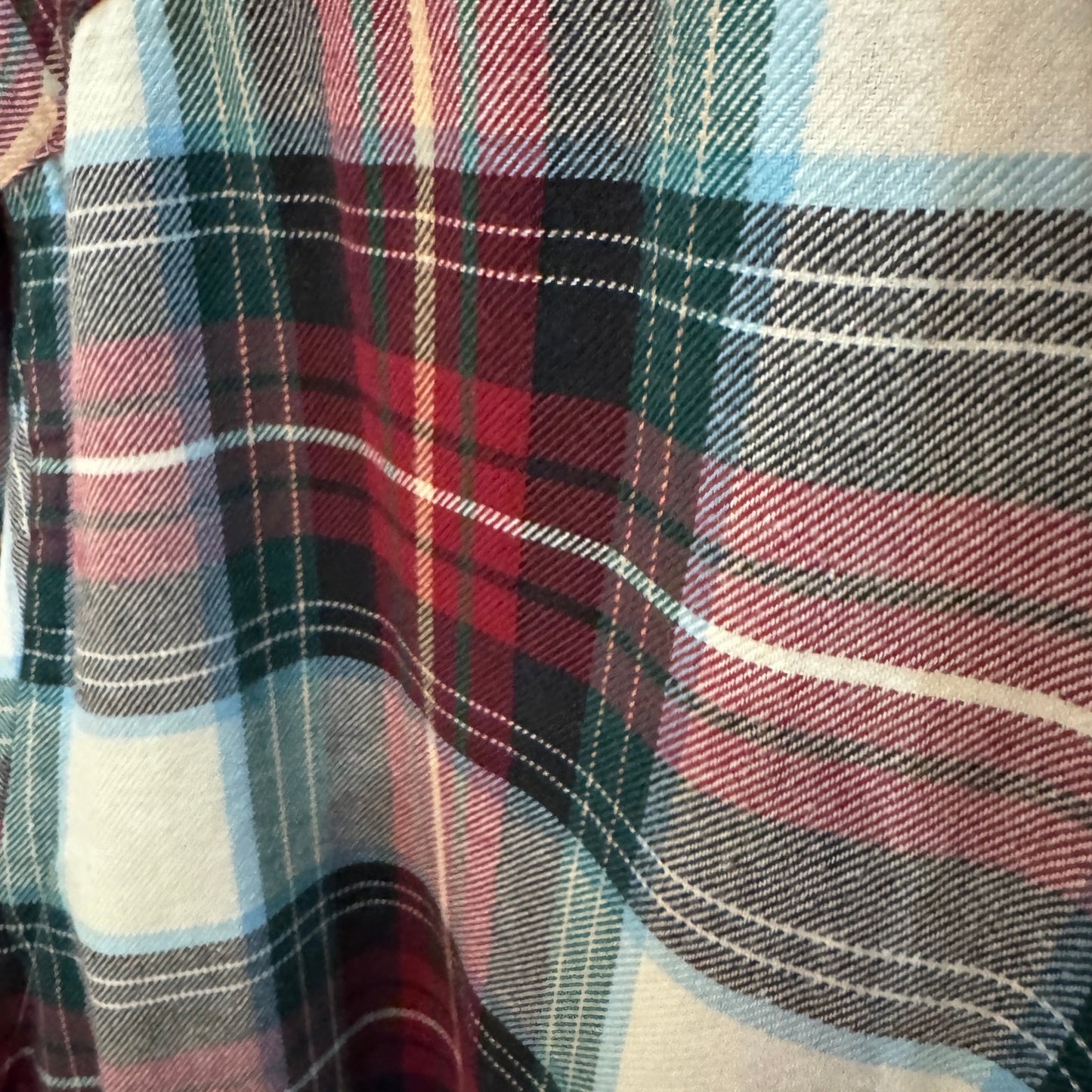 Vintage 1990s Ralph Lauren Flannel Cotton Soft Heavy M Blair Men's Plaid Red Gre