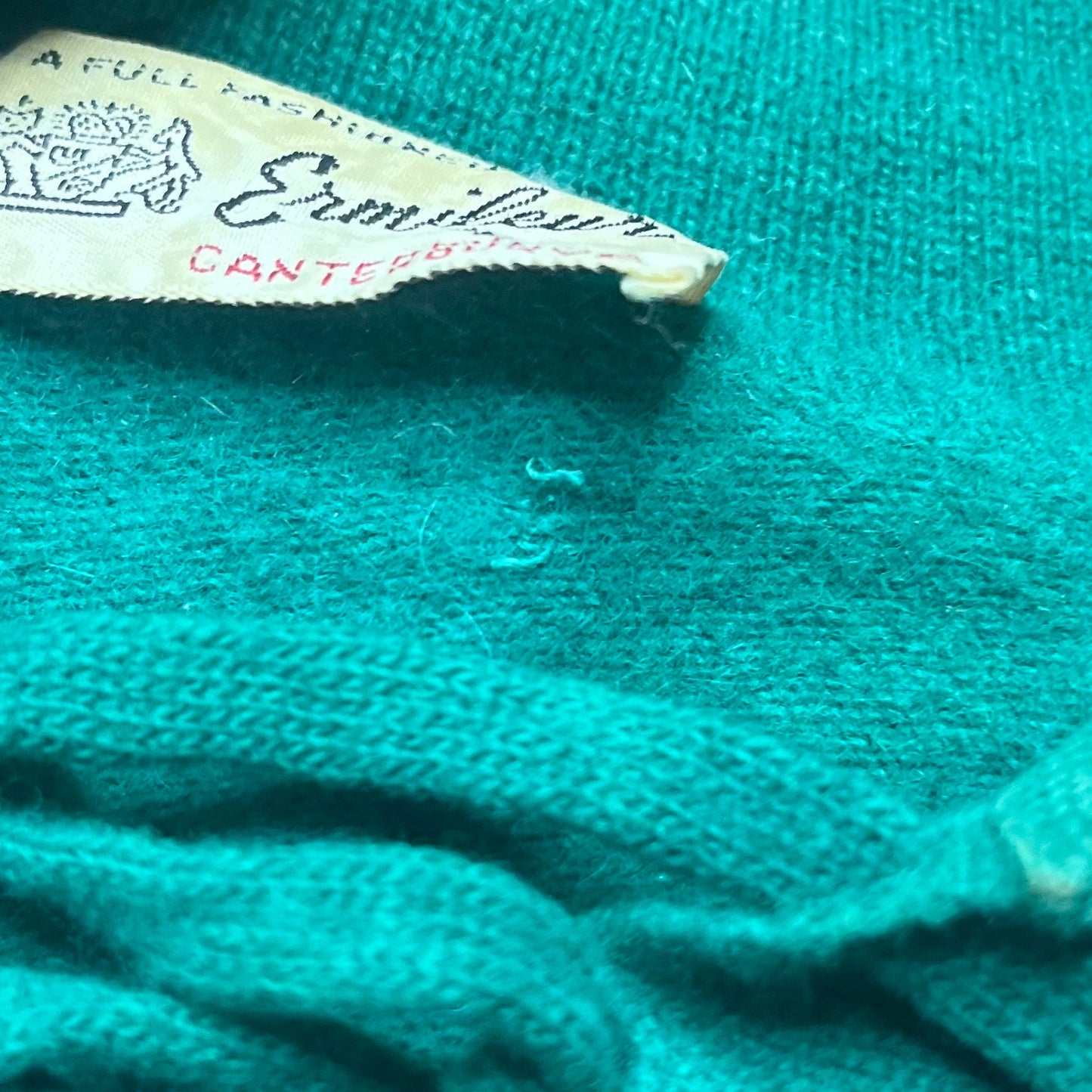 Vintage Ermileur Canterbury Green Lace Up Wool Sweater Women's M Mod Ivy Preppy