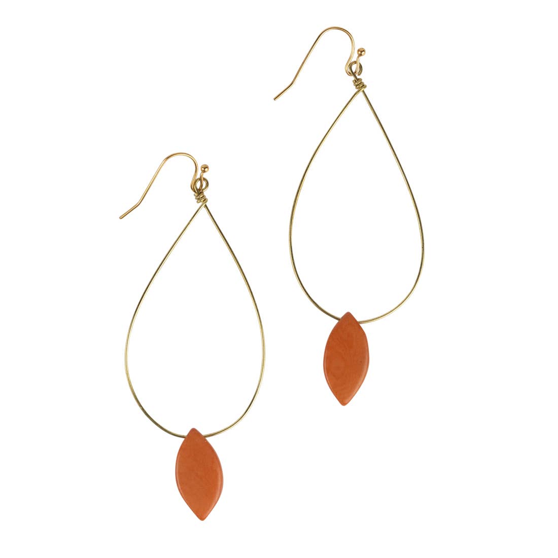 Pendant Hoop Earrings - Tangerine