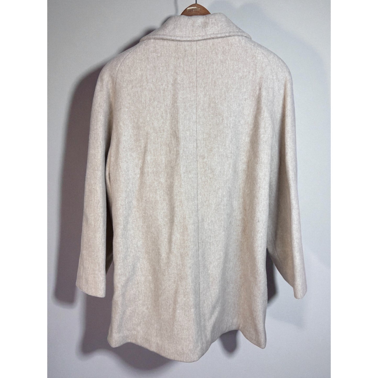 Vintage Herman Kay Wool Coat Cream Women's Large Ivory 1980s