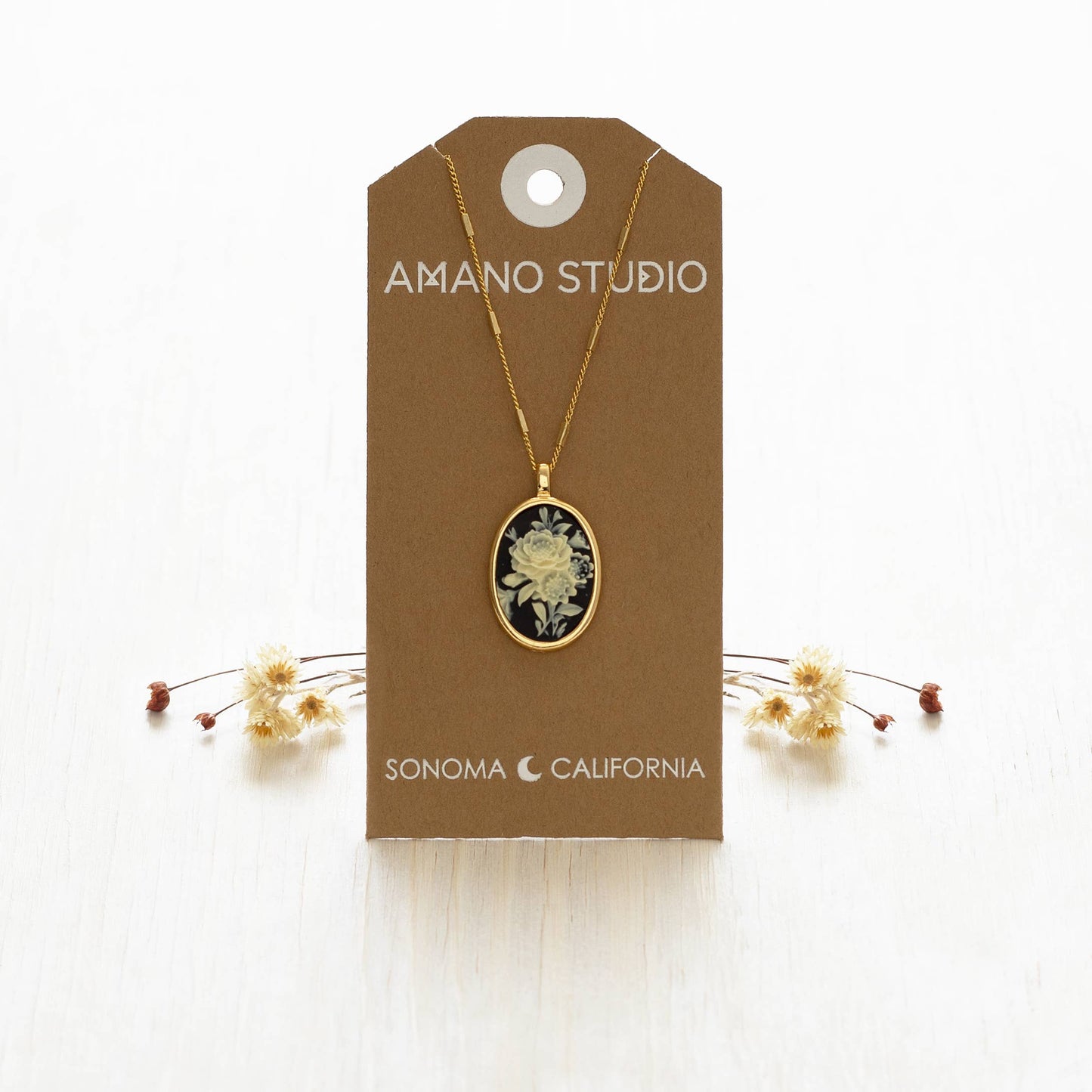 Gothic Rose Vintage Cameo Necklace