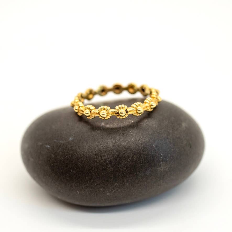 Brass Flower Band Ring - BR183